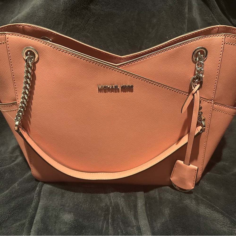 Blush Pink large shoulder Michael Kors purse.